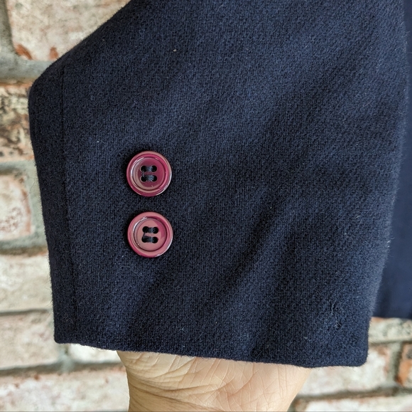 🕴️Vintage Wool Blazer 12 Oversized Navy Blue - Picture 5 of 6